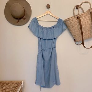 Loft off shoulder chambray dress